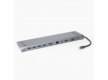 Хаб USB Type-C - BYL-2003 (HDMI, VGA, USB-C, USBx4, SD/TF CardReader, Ethernet, Jack 3,5 мм,(127306)