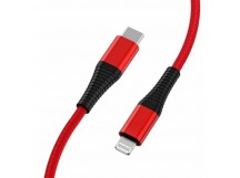 TFN кабель 8pin-TypeC 1m нейлон MFI red
