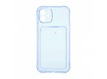 Чехол-накладка с кармашком для Apple iPhone 11/6.1 прозрачный (003) голубой