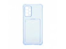 Чехол с кармашком для Samsung Galaxy A53 прозрачный (003) голубой