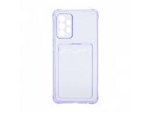 Чехол с кармашком для Samsung Galaxy A73 прозрачный (005) сиреневый