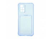 Чехол с кармашком для Xiaomi Redmi 10 прозрачный (003) голубой