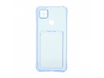 Чехол с кармашком для Xiaomi Redmi 9C прозрачный (003) голубой