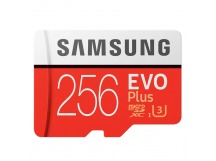 Карта флэш-памяти MicroSD 256 Гб Samsung +SD адаптер (class 10) UHS-1 U3+ Evo Plus (до130 MB(211978)