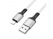 USB кабель шт.USB (A) - шт.Lightning 1,0м, 2,4A силиконовый, белый BX83 "Borofone"