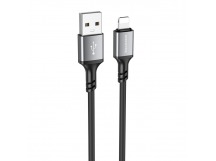 USB кабель шт.USB (A) - шт.Lightning 1,0м, 2,4A силиконовый, черный BX83 "Borofone"