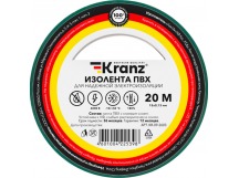 Изолента ПВХ 0,13х15 мм, 20 м, зеленая "KRANZ"