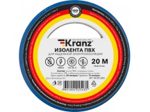 Изолента ПВХ 0,13х15 мм, 20 м, синяя "KRANZ"