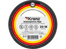 Изолента ПВХ 0,13х15 мм, 20 м, черная "KRANZ"