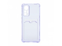 Чехол с кармашком противоударный для Xiaomi 12 Lite прозрачный (008) сиреневый