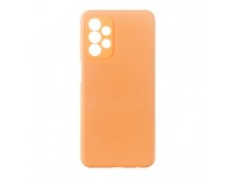 Чехол - накладка  для Samsung A53 A536E/DS 5G - пластик+Soft touch однотонный Silicone Case пол покр, без лого (темн лосось, в блистере)