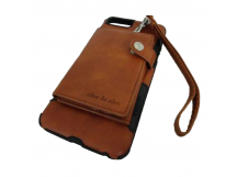                             Чехол пластиковый iPhone 6 Plus с визитницей коричневый*