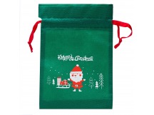 Подарочная упаковка - новогодний мешок New Year 02 (15x22cm) (green) (005) (211728)