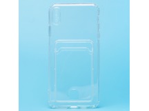 Чехол-накладка - SC276 с картхолдером для "Apple iPhone Xs Max" (transparent) (210375)
