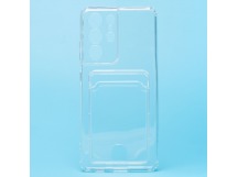 Чехол-накладка - SC276 с картхолдером для "Samsung SM-G998 Galaxy S21 Ultra" (transparent) (210450)