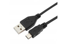 Шнур USB (A)шт. -  5 pin mini USBшт. 1,8м, черный "Гарнизон"