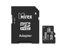 Карта памяти MicroSDHC 32GB Class 10 Mirex UHS-I + SD адаптер