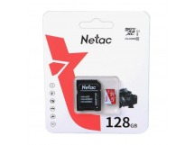 Карта памяти MicroSD 128GB Netac P500 Eco Class 10 UHS-I + SD адаптер