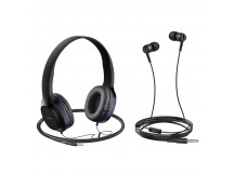 Накладные Bluetooth-наушники HOCO W24 (черно-фиолетовый)