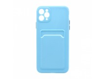 Чехол с кармашком и цветными кнопками для Apple iPhone 11 Pro/5.8 (007) голубой