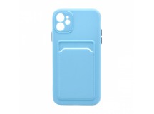 Чехол-накладка с кармашком и цветными кнопками для Apple iPhone 11/6.1 (007) голубой