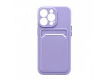 Чехол с кармашком и цветными кнопками для Apple iPhone 13 Pro/6.1 (008) сиреневый