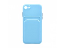 Чехол с кармашком и цветными кнопками для Apple iPhone 7/8/SE 2020 (007) голубой
