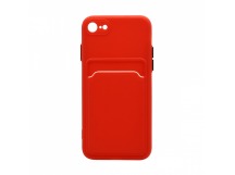 Чехол с кармашком и цветными кнопками для Apple iPhone 7/8/SE 2020 (010) красный