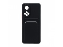 Чехол с кармашком и цветными кнопками для Huawei Honor 50/Nova 9 (006) черный