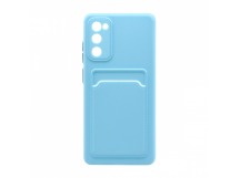 Чехол с кармашком и цветными кнопками для Samsung S20 FE (007) голубой