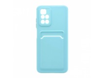 Чехол с кармашком и цветными кнопками для Xiaomi Redmi 10 (007) голубой