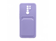 Чехол с кармашком и цветными кнопками для Xiaomi Redmi 9 (008) сиреневый
