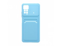 Чехол с кармашком и цветными кнопками для Xiaomi Redmi Note 11 Pro (007) голубой