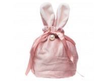 Подарочная упаковка - новогодний мешок с ушами Зайка New Year (10x13cm) (pink) (211715)