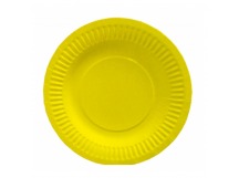 Тарелка бумажная десертная D230мм Желтая 1/100/1000шт