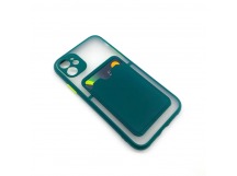 Чехол-накладка для iPhone 11 Противоударный с Карманом для Карты Темно-Зеленый