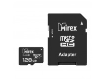 Карта памяти MicroSDXC 128GB Mirex (UHS-I, U1, class10) c адаптером SD
