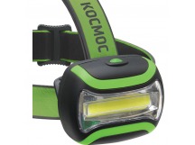 Фонарь КОСМОС светодиодный H3WCOBLED налобный , 3W COB, широкий угол освещения, 3 режима работы, 180