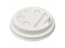 Крышка на стакан кофейный 89мм белая с кнопкой 1/100/1000шт СтП