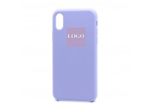 Чехол Silicone Case с лого для Apple iPhone X/XS (043) голубой