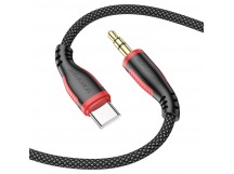 USB кабель шт.Type-C - шт.3,5мм 1м, тканевый, чёрный BL14 "Borofone"