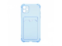 Чехол-накладка с кармашком противоударный для Apple iPhone 11/6.1 прозрачный (007) синий