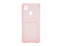 Чехол с кармашком противоударный для Xiaomi Redmi 9C/Redmi 10A прозрачный (003) розовый