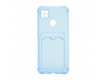 Чехол с кармашком противоударный для Xiaomi Redmi 9C/Redmi 10A прозрачный (007) синий