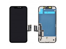 Дисплей для iPhone 11 + тачскрин с рамкой + задняя металлическая рамка черный (100% LCD)