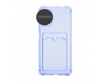 Чехол с кармашком противоударный для Samsung Galaxy A31 прозрачный (007) синий