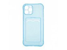 Чехол с кармашком для Apple iPhone 11 Pro/5.8 прозрачный (003) голубой
