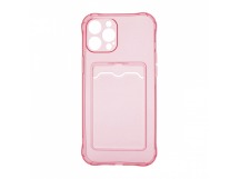 Чехол с кармашком для Apple iPhone 12 Pro Max/6.7 прозрачный (006) розовый