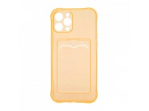 Чехол с кармашком для Apple iPhone 14 Pro/6.1 прозрачный (009) оранжевый