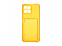 Чехол с кармашком для Huawei Honor X8 прозрачный (009) оранжевый